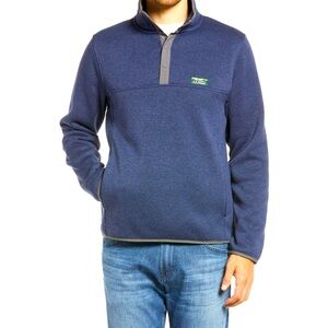 L.L.Bean Sweater Fleece Pullover, Size Medium in Bright Navy Sweater